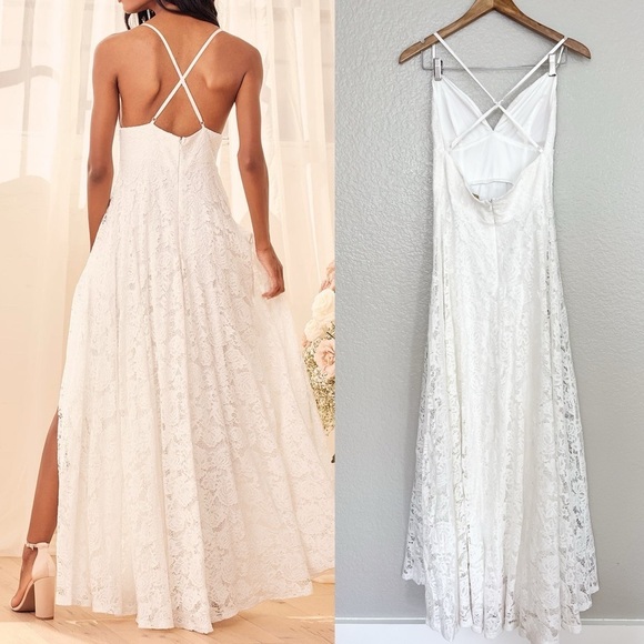 NWOT Essence of Love White Lace Sleeveless Maxi Dress - Picture 3 of 11